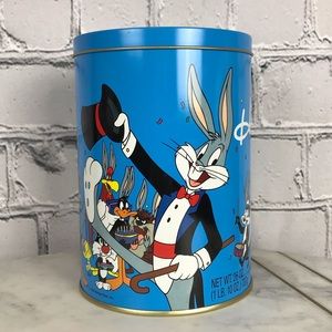 Warner Bros. Looney Tunes Happy Birthday Bugs Bunny 80s Vintage Tin Canister